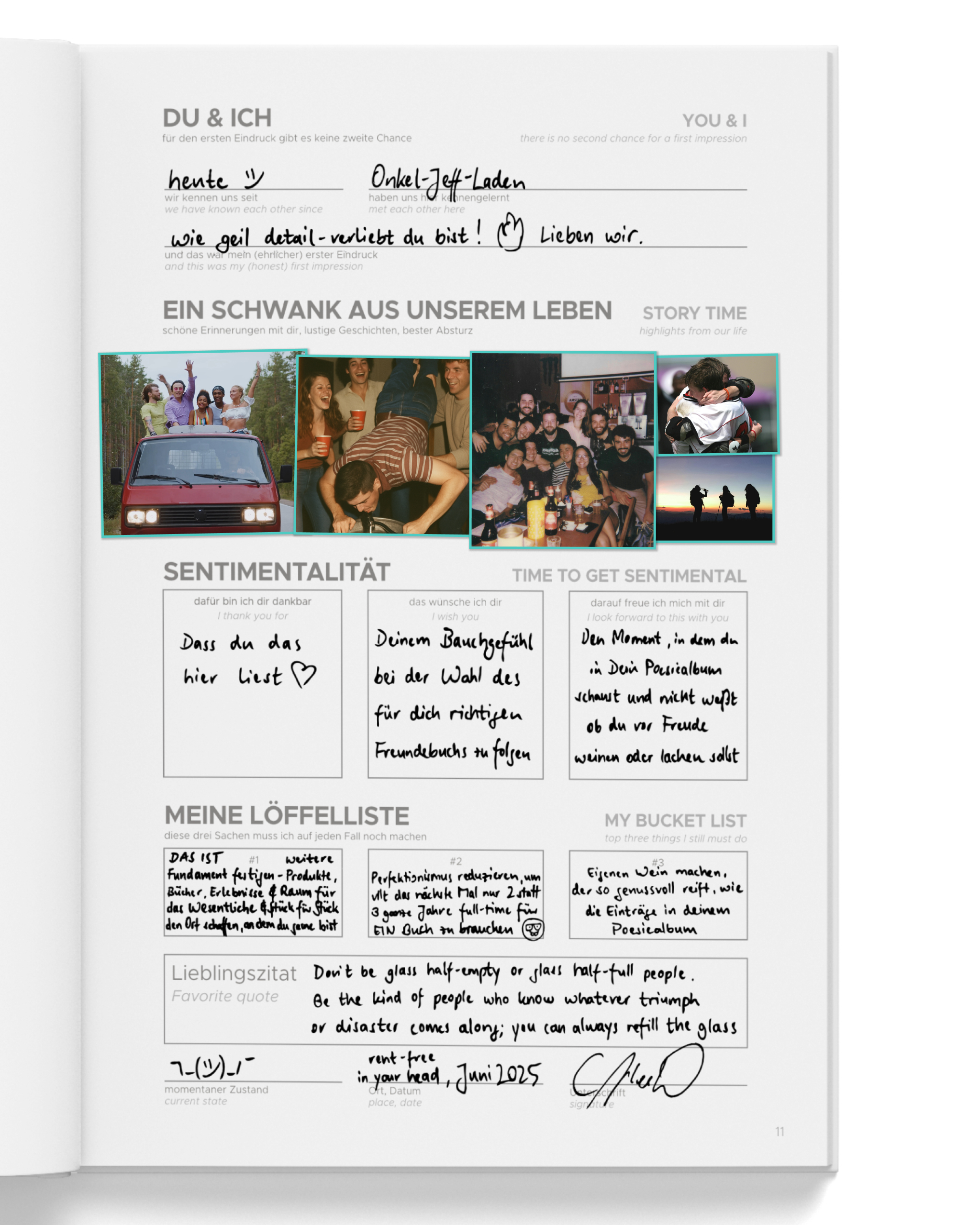 Example of right page (YOU & I)