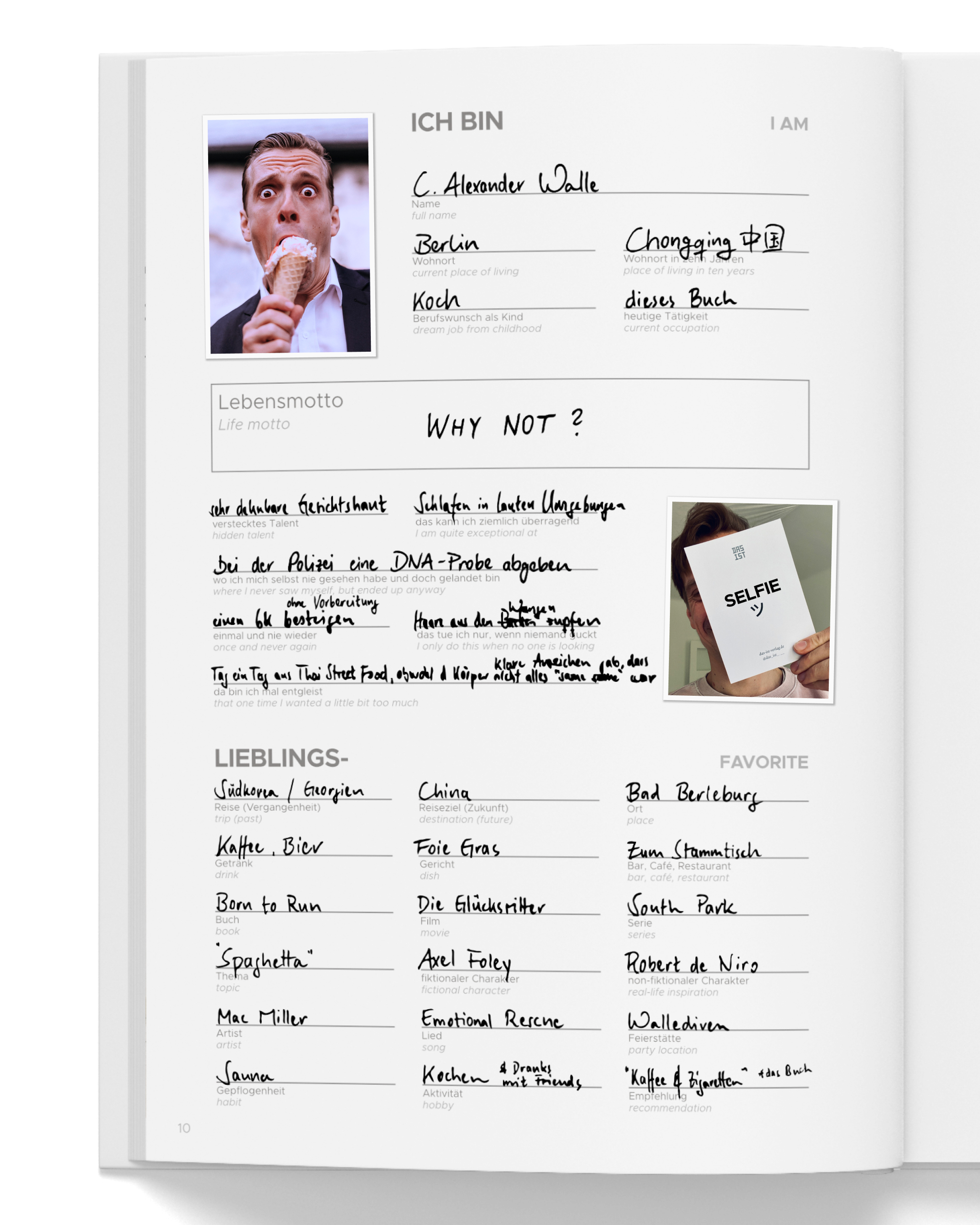 Example of left page (I AM)