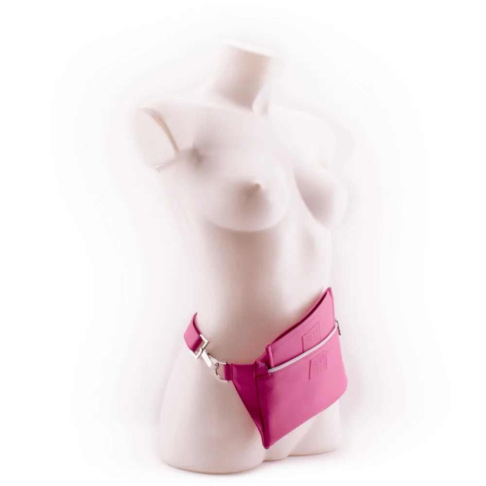 Pink Wallet Walle t for Designer Belt Bag by manufabo as Fanny Pack on White Mannequin jpg