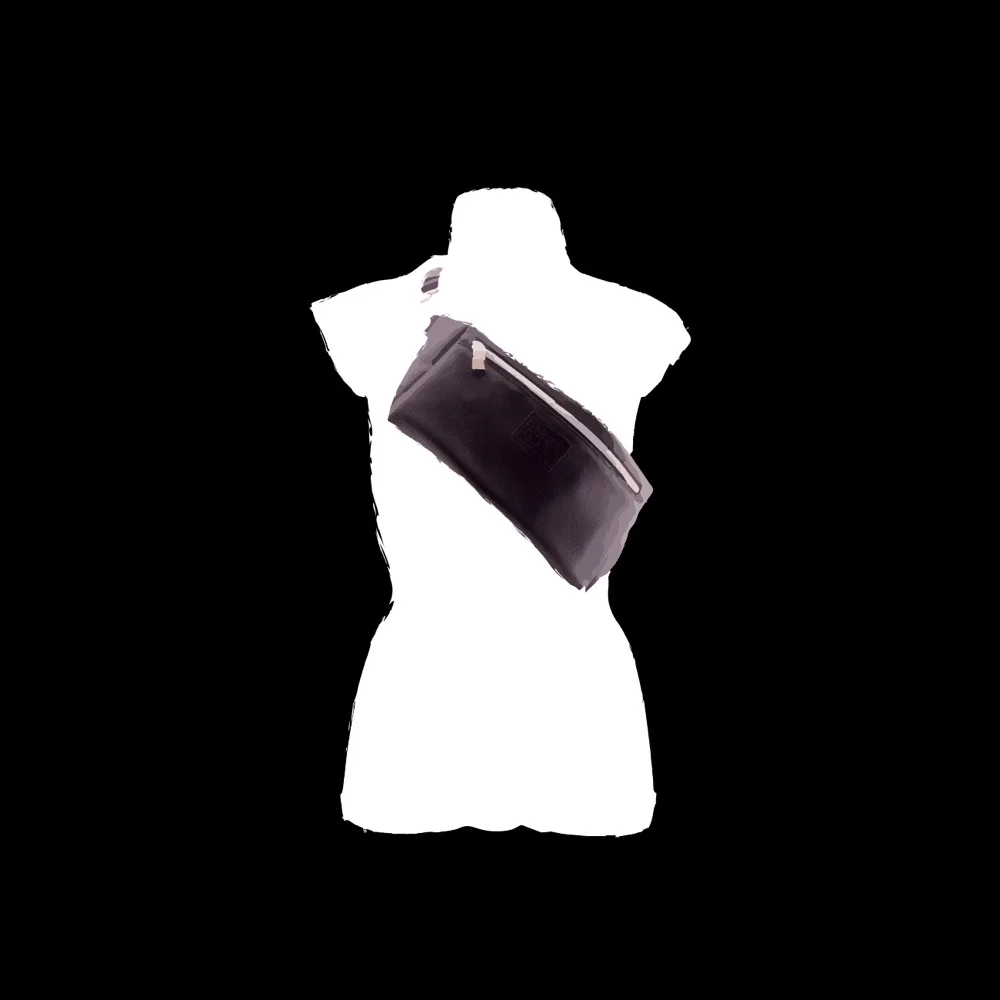 Post Manufabo Bag Limited Black Edition Designer Belt Bag on white Mannequin jpg