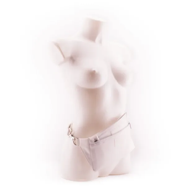 White Wallet Walle t for Designer Belt Bag by manufabo as Fanny Pack on White Mannequin jpg