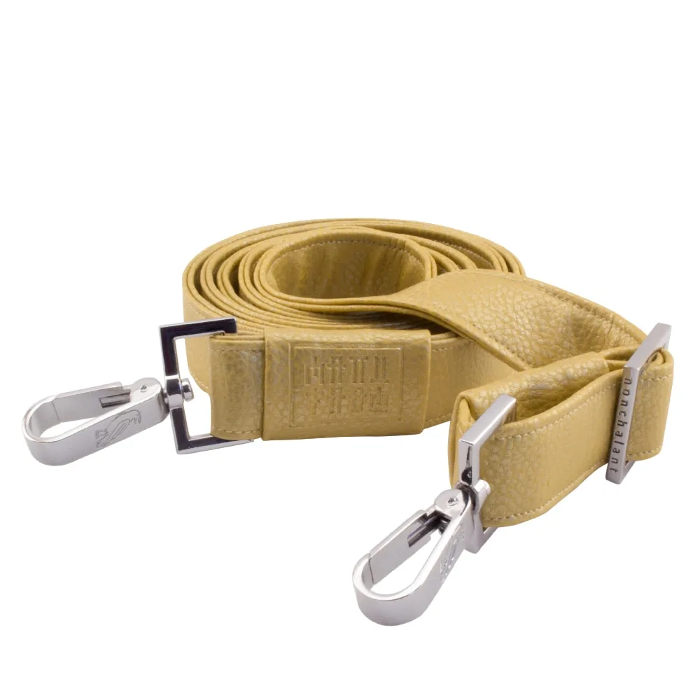 handmade bag strap rolled up by manufabo in metallic gold 1 jpg