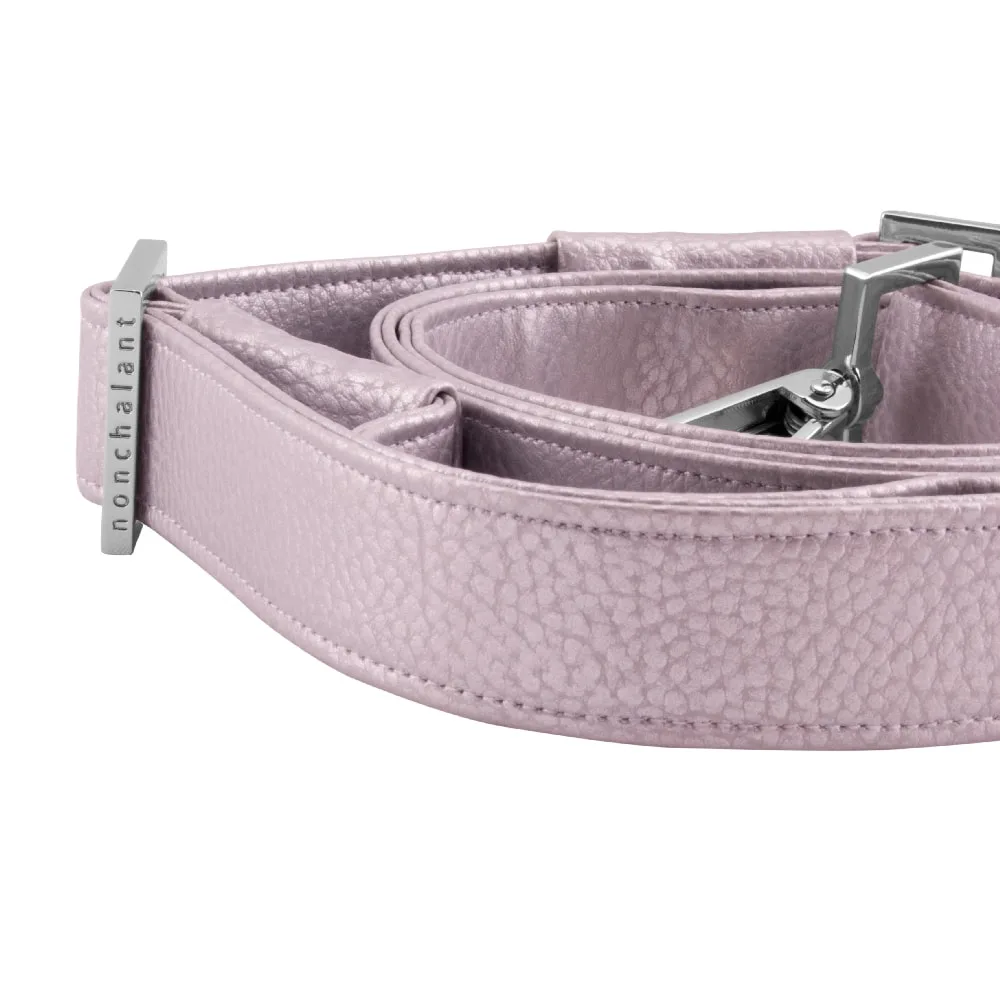 handmade bag strap with nonchalant slider by manufabo in metallic silver 1 jpg