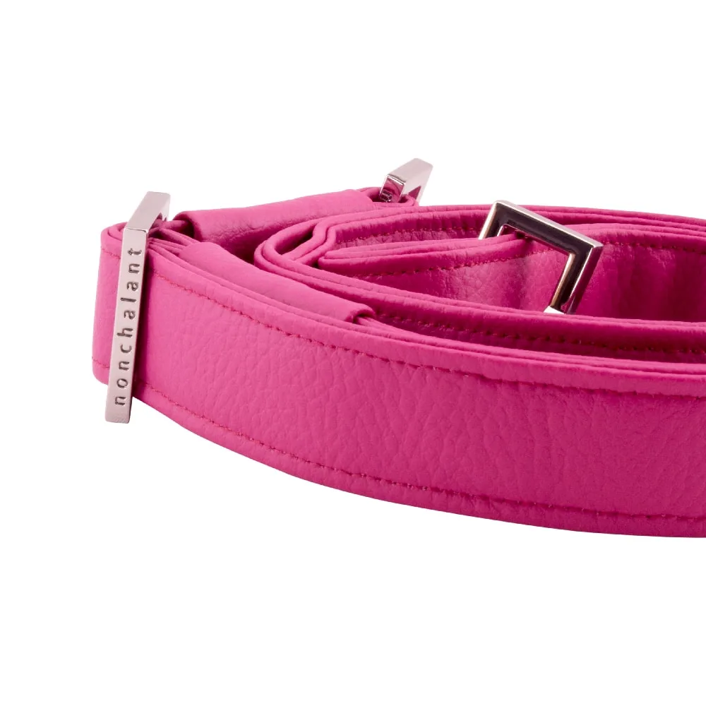 handmade bag strap with nonchalant slider by manufabo in pink 1 jpg
