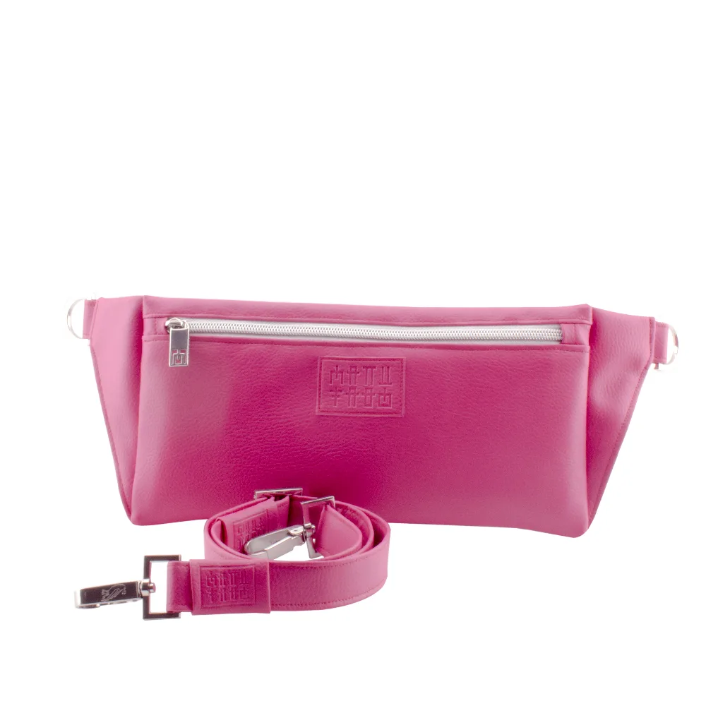 handmade-belt-bag-with-handbag-strap-by-manufabo-in-pink