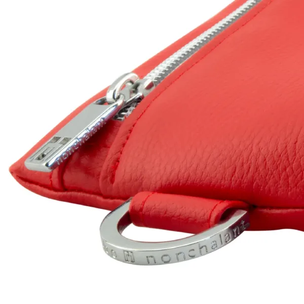 manufabo hardware details nonchalant zipper and d ring on bag in red jpg