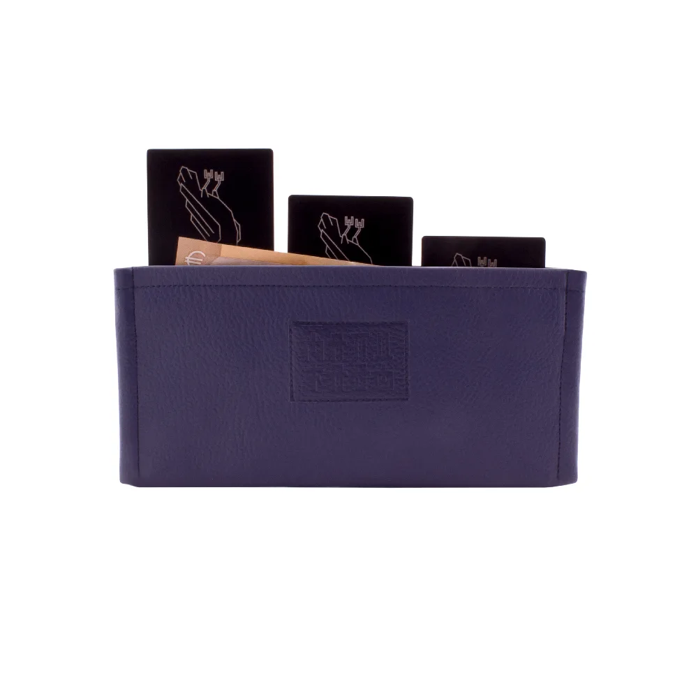 manufabo wallet thin money and credit card purse for belt bag in deep blue jpg