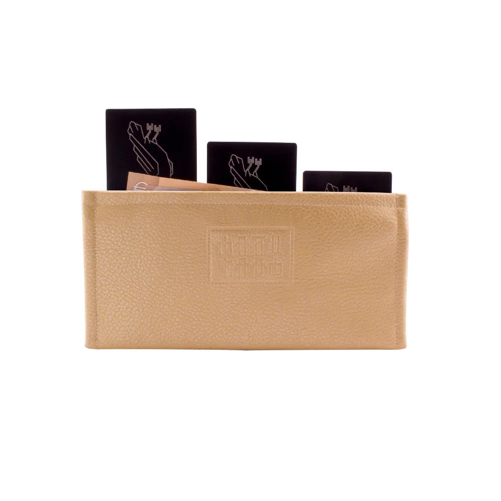 manufabo wallet thin money and credit card purse for belt bag in metallic gold jpg