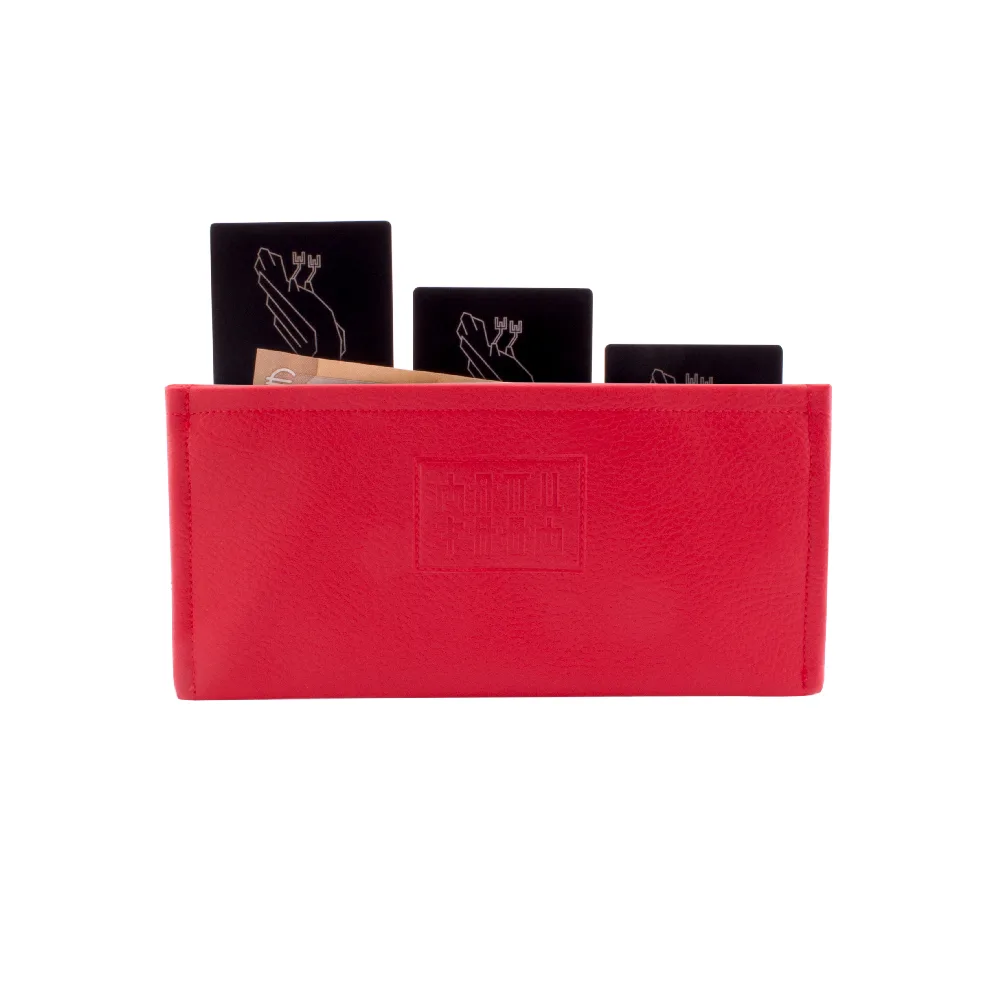 manufabo wallet thin money and credit card purse for belt bag in red jpg