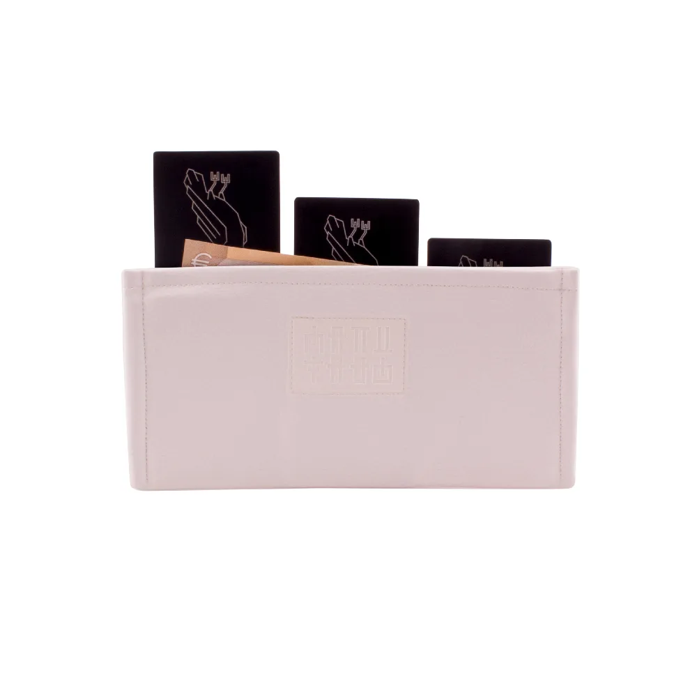 manufabo wallet thin money and credit card purse for belt bag in white jpg
