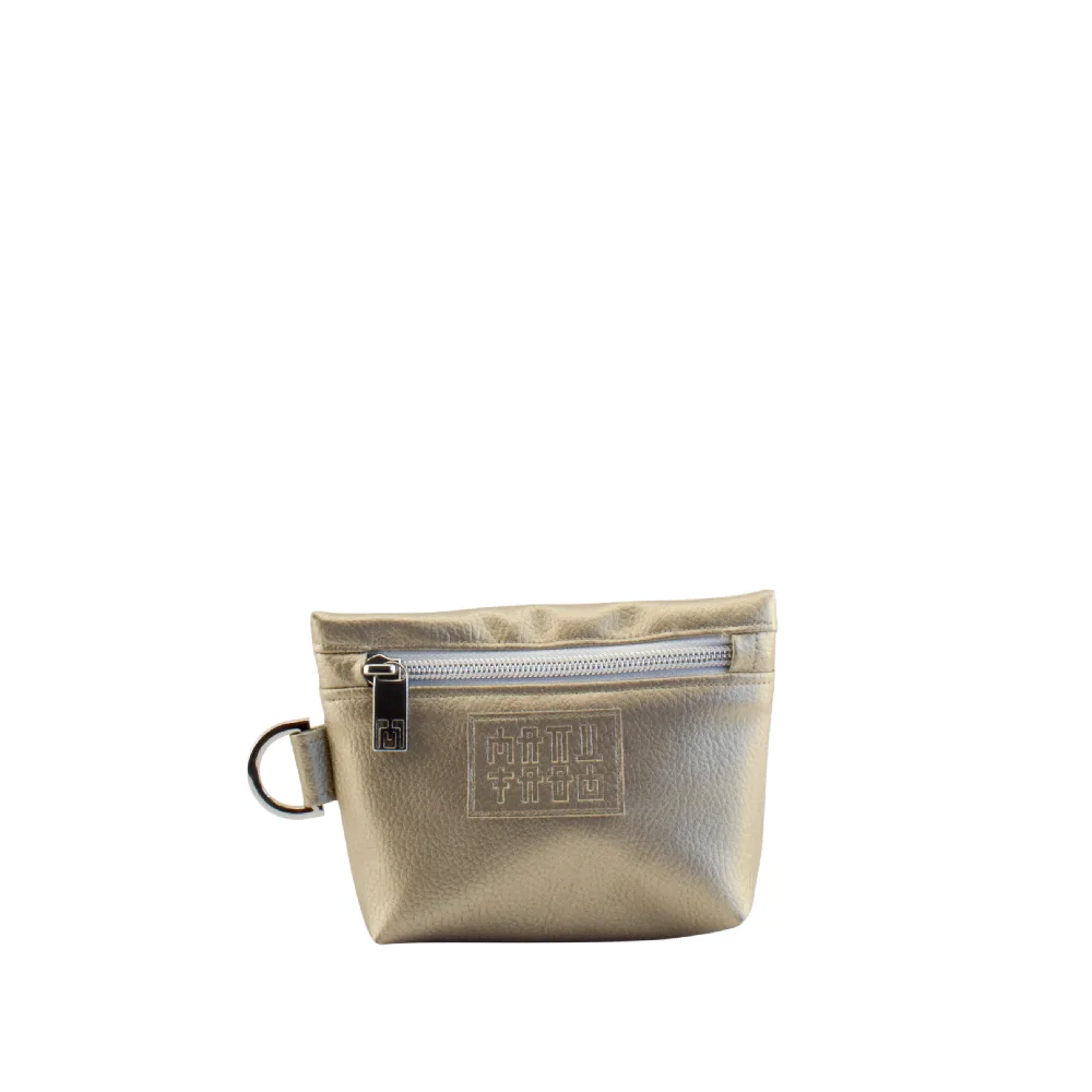 mini bag frontside by manufabo in metallic sand brown jpg