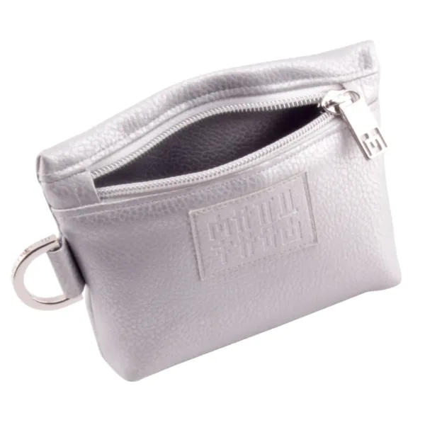 mini bag frontside with manufabo M zipper in metallic silver jpg