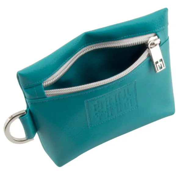 mini bag frontside with manufabo M zipper in petrol turquoise jpg