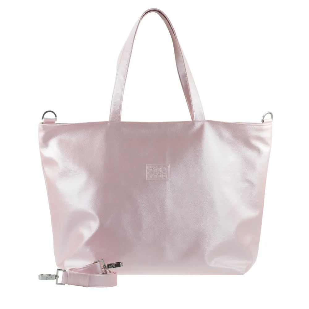 shopper-tote-bag-with-handbag-strap-by-manufabo-in-metallic-rose
