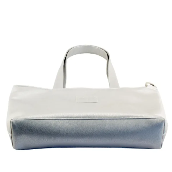tote bag bottom by manufabo in metallic silver jpg
