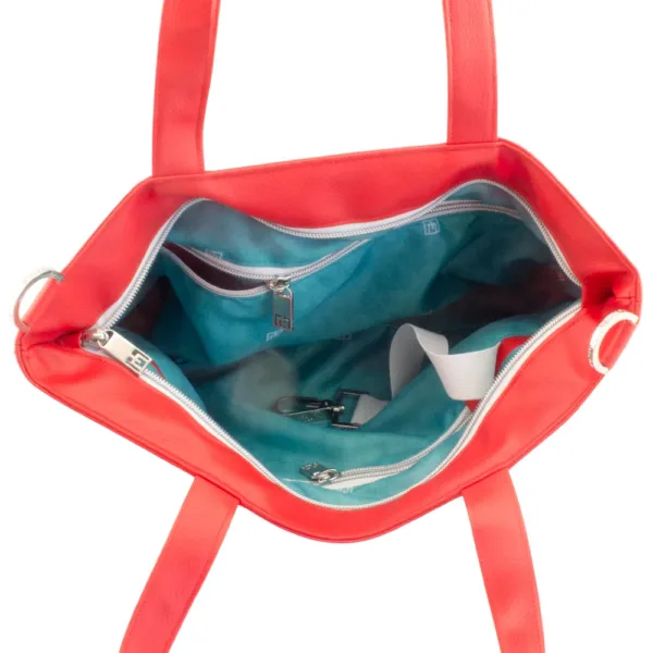 tote bag inside view with manufabo turquoise inner lining in red jpg
