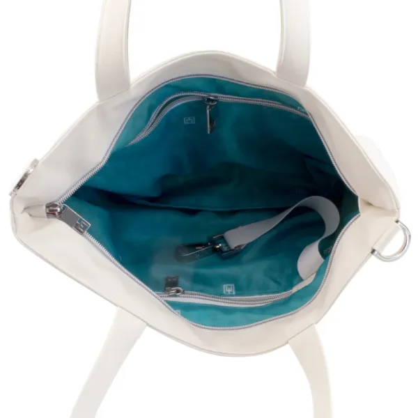 tote bag inside view with manufabo turquoise inner lining in white jpg