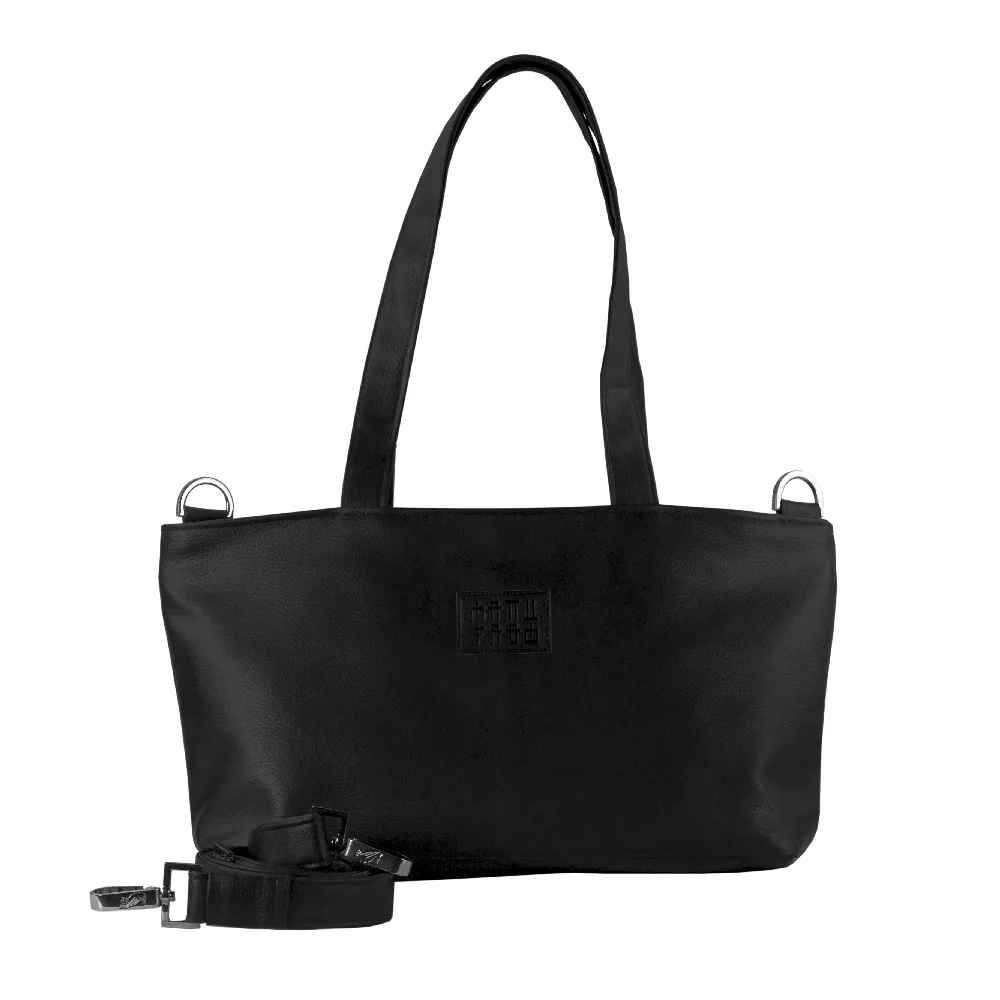 tote bag with handbag strap by manufabo in black PS edition jpg