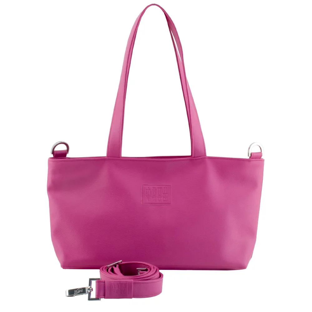 tote bag with handbag strap by manufabo in pink jpg