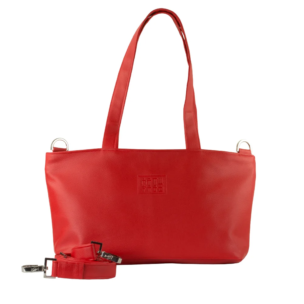 tote bag with handbag strap by manufabo in red jpg