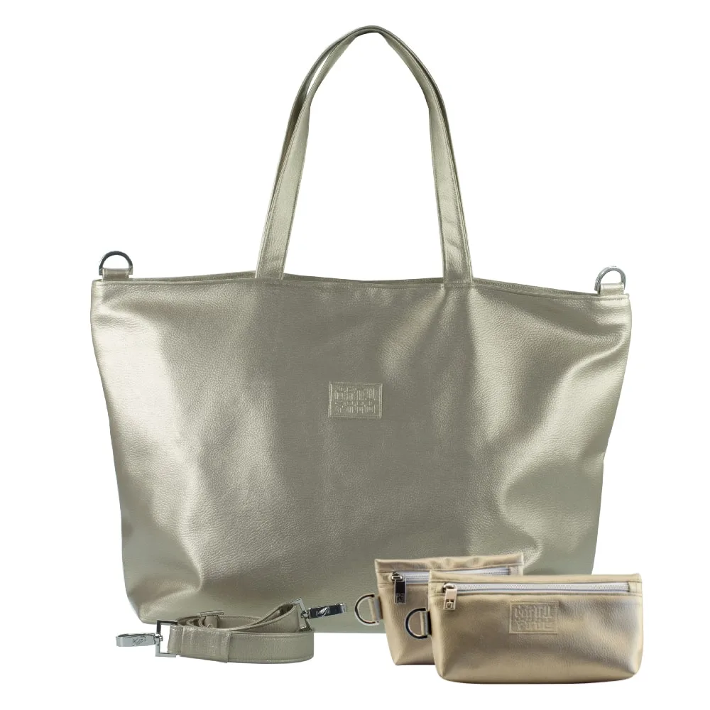 Bundle Shopper Bag in Bags Pencil Pouch Mini Bag metallic sand 1 jpg