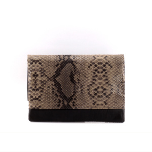 Manufabo Clutch Faux Snake Leather Green Snakehide back