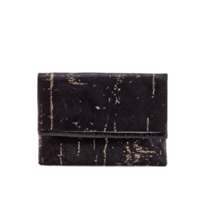 Manufabo Clutch Reptile Black Faux Leather