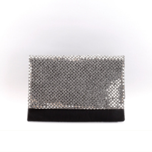 Manufabo Clutch Silver Shiny Sequins back