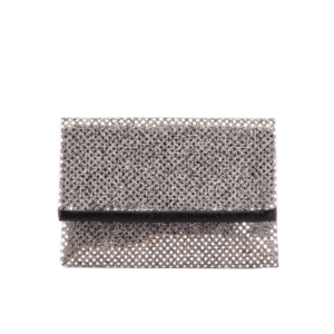 Manufabo Clutch Silver Shiny Sequins front