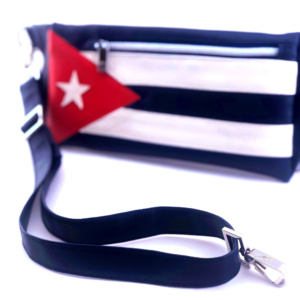 Manufabo Flag Bag Cuba Red White Blue Star Belt Bag front depth of focus