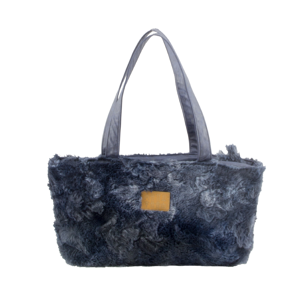 Plush Tote Bag fluffy blue beast fur