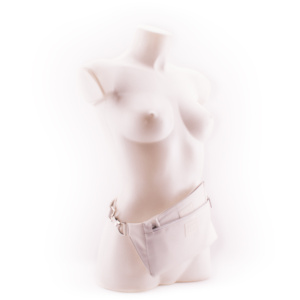 White Wallet Walle t for Designer Belt Bag by manufabo as Fanny Pack on White Mannequin