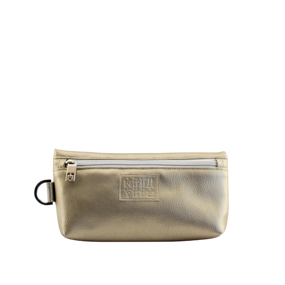 burrito bag frontside by manufabo in metallic sand brown