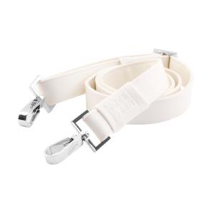 handmade bag strap rolled up by manufabo in white color