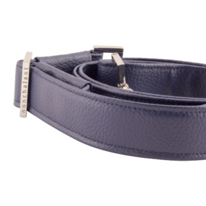 handmade bag strap with nonchalant slider by manufabo in deep blue