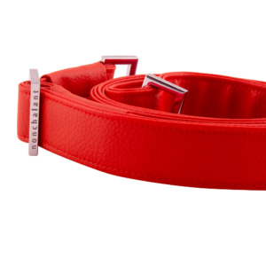 handmade bag strap with nonchalant slider by manufabo in red