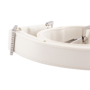 handmade bag strap with nonchalant slider by manufabo in white color