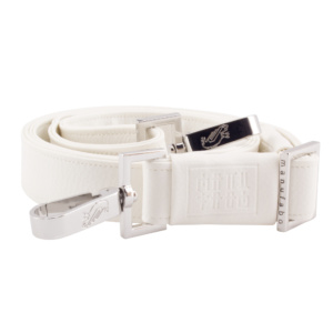 handmade bag strap with white raven hook by manufabo in white