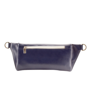 handmade belt bag backside by manufabo in deep navy blue