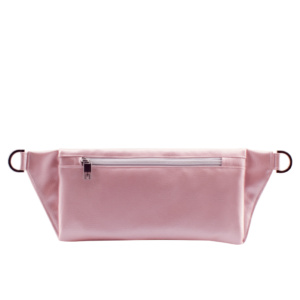 handmade belt bag backside by manufabo in metallic rose