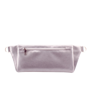 handmade belt bag backside by manufabo in metallic silver