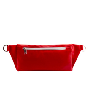 handmade belt bag backside by manufabo in red