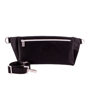 handmade belt bag with handbag strap by manufabo in black