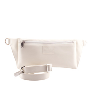 handmade belt bag with handbag strap by manufabo in white