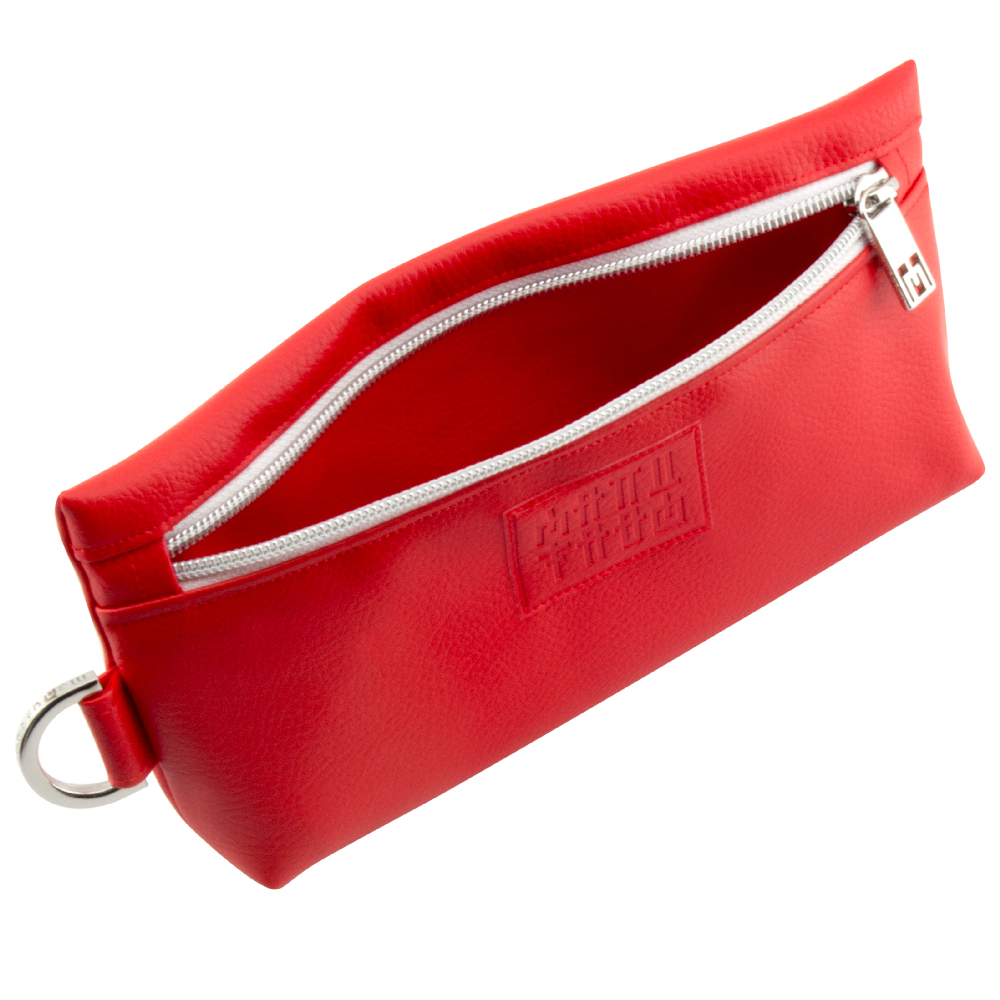 manufabo burrito bag fronstide inside opened up in red