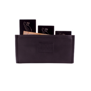 manufabo wallet thin money and credit card purse for belt bag in black