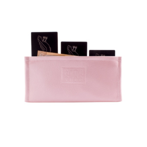 manufabo wallet thin money and credit card purse for belt bag in metallic rose