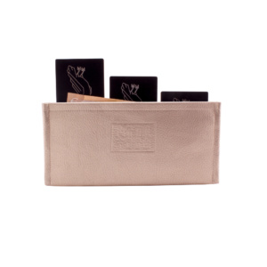 manufabo wallet thin money and credit card purse for belt bag in metallic sand brown