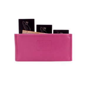 manufabo wallet thin money and credit card purse for belt bag in pink