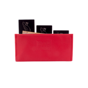 manufabo wallet thin money and credit card purse for belt bag in red